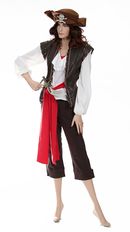 Piratenkostüm Damen Braun im Kostümverleih Fantastico mieten - Fantastico